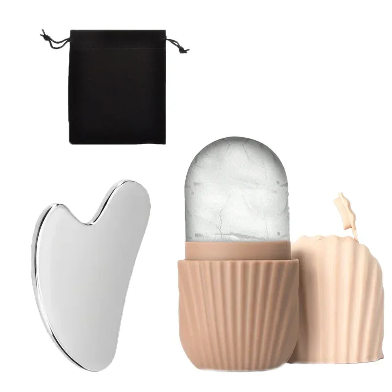 1/3PCS Ice Face Roller            Stainless Steel Gua Sha