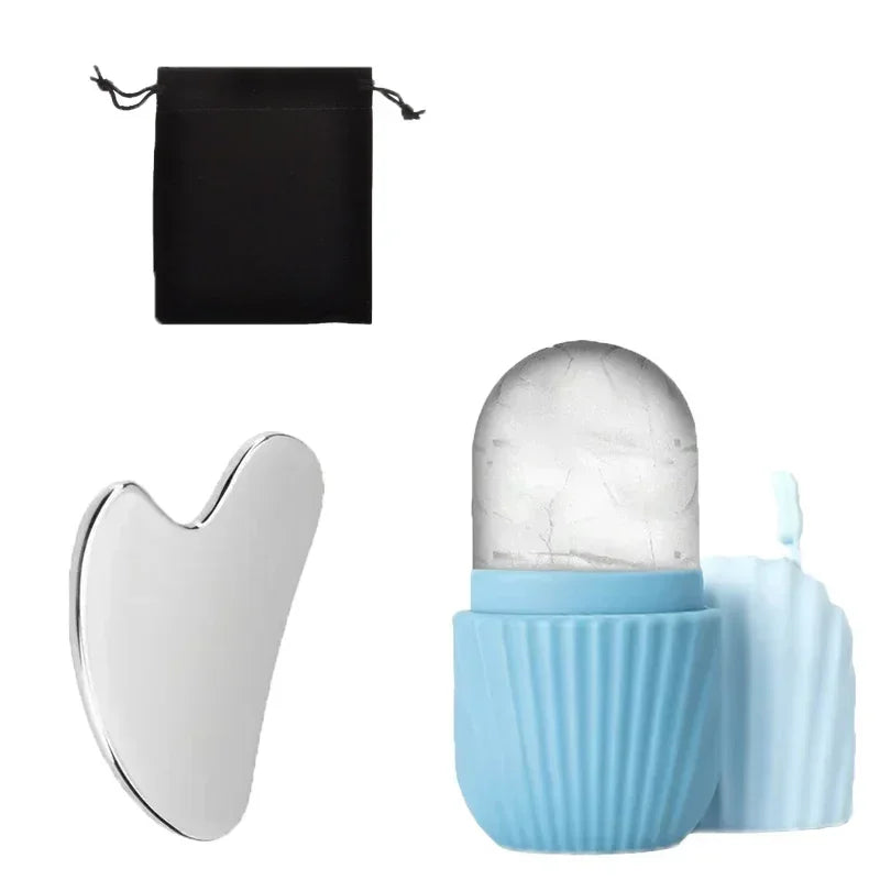 1/3PCS Ice Face Roller            Stainless Steel Gua Sha