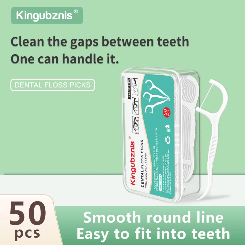 50/500pcs Dental Floss Minty Toothpicks