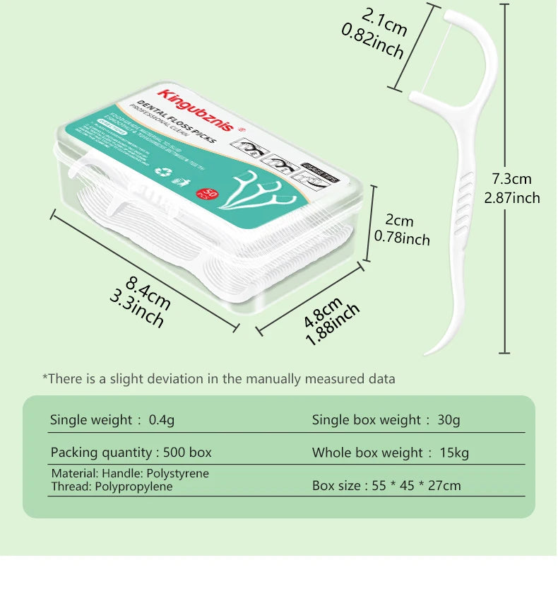 50/500pcs Dental Floss Minty Toothpicks