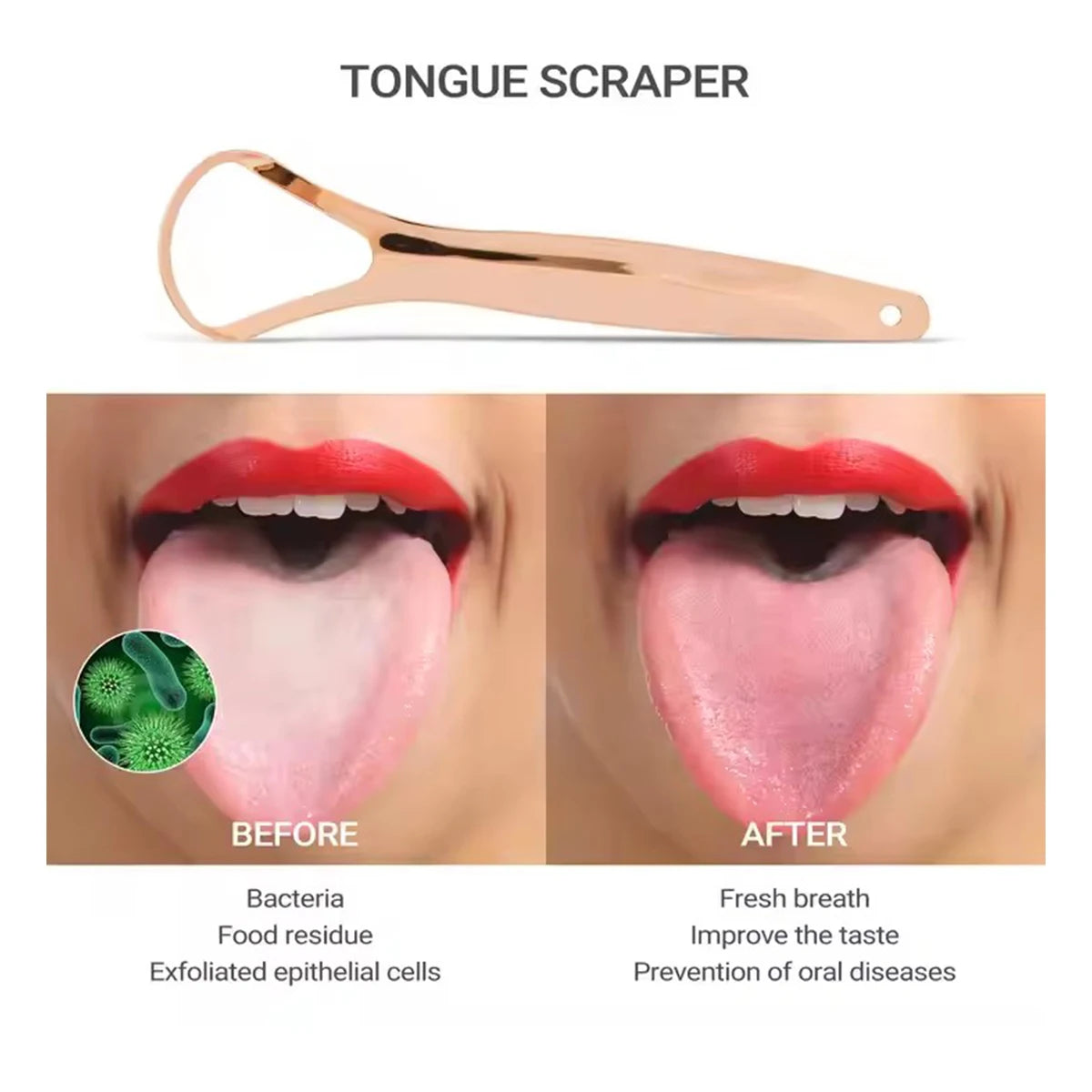 1/2/3/4pcs Stainless Steel tongue scraper