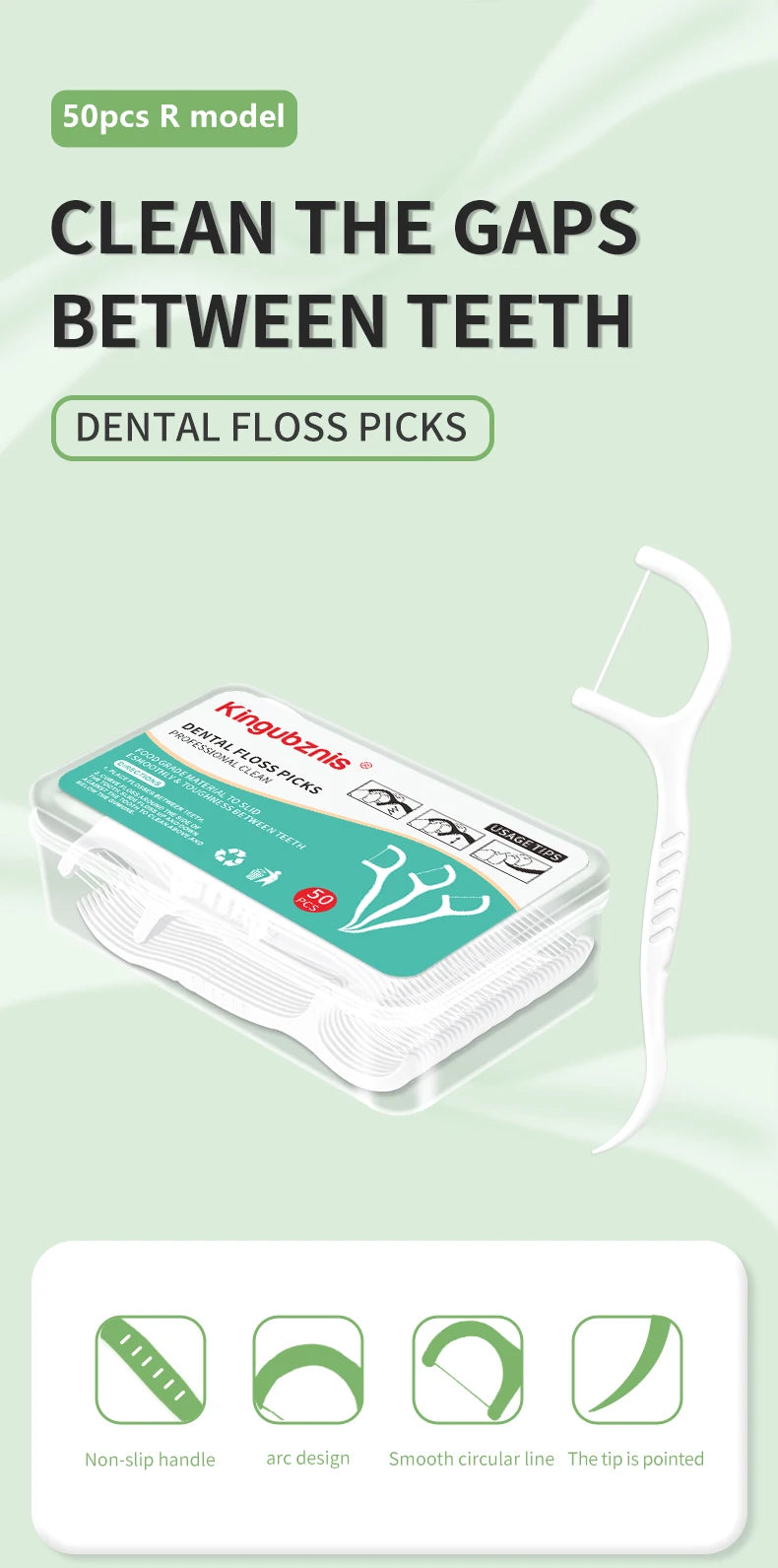 50/500pcs Dental Floss Minty Toothpicks