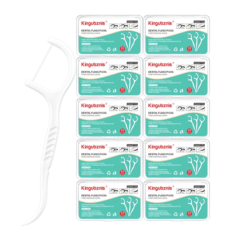 50/500pcs Dental Floss Minty Toothpicks