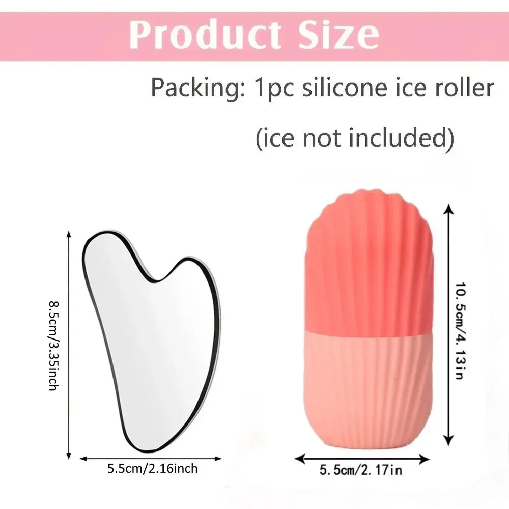 1/3PCS Ice Face Roller            Stainless Steel Gua Sha