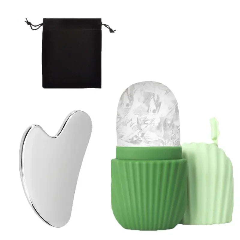 1/3PCS Ice Face Roller            Stainless Steel Gua Sha