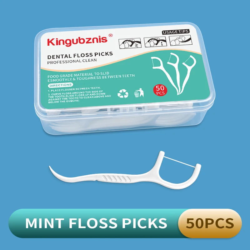 50/500pcs Dental Floss Minty Toothpicks