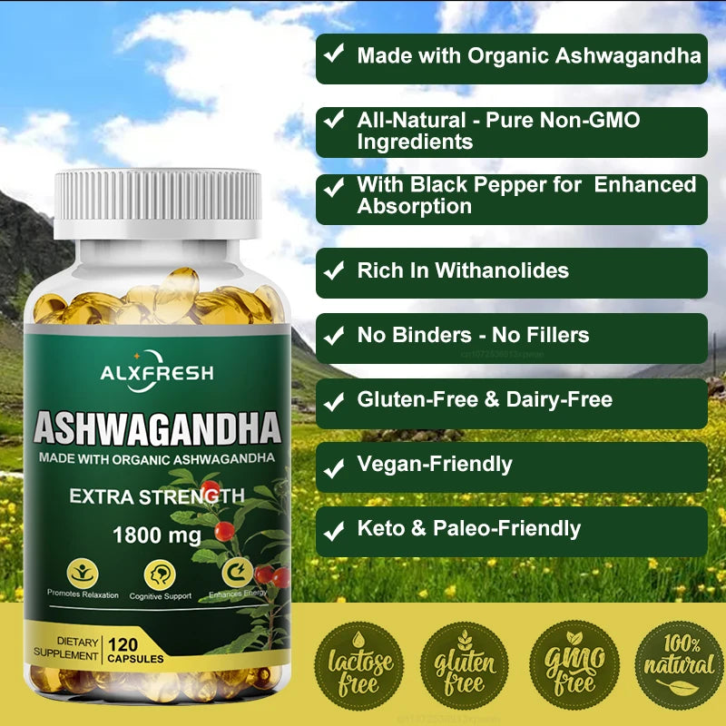 Organic Ashwagandha Root Extract 1800mg