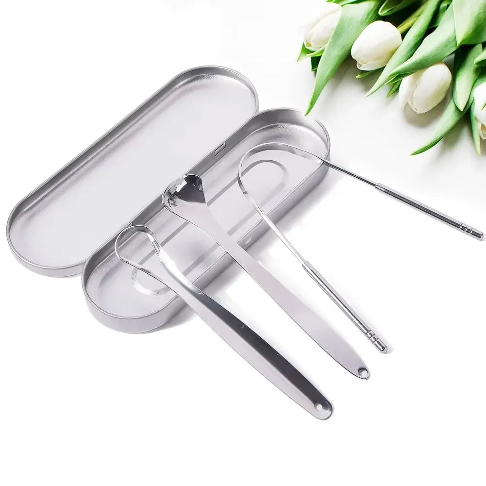 1/2/3/4pcs Stainless Steel tongue scraper