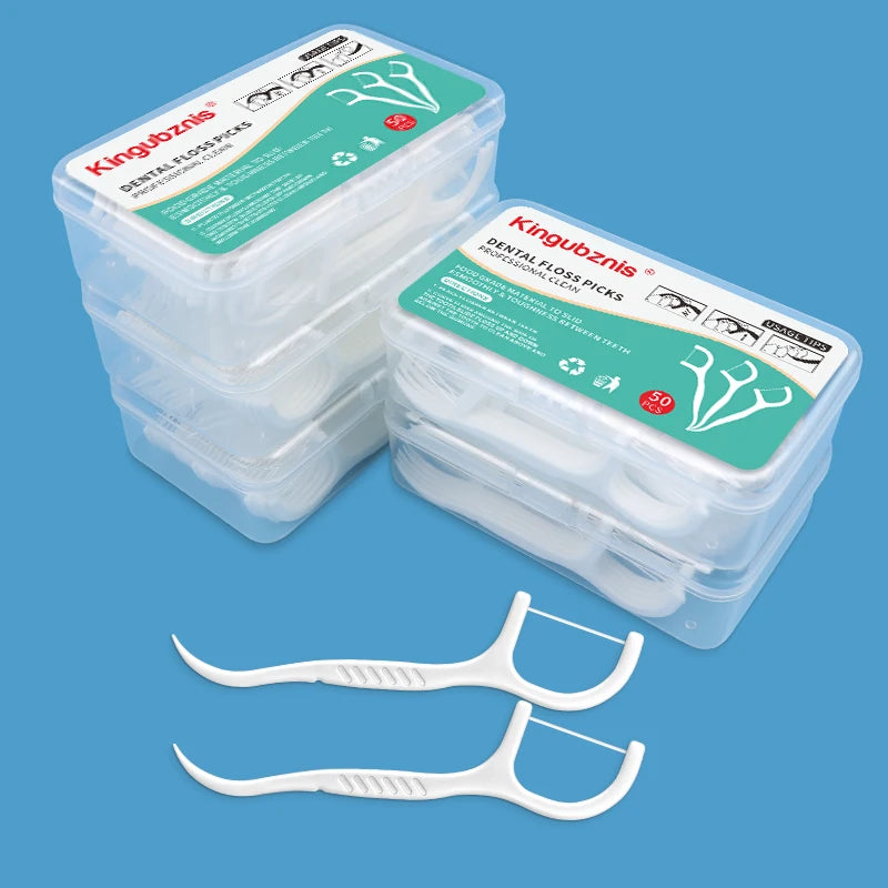 50/500pcs Dental Floss Minty Toothpicks