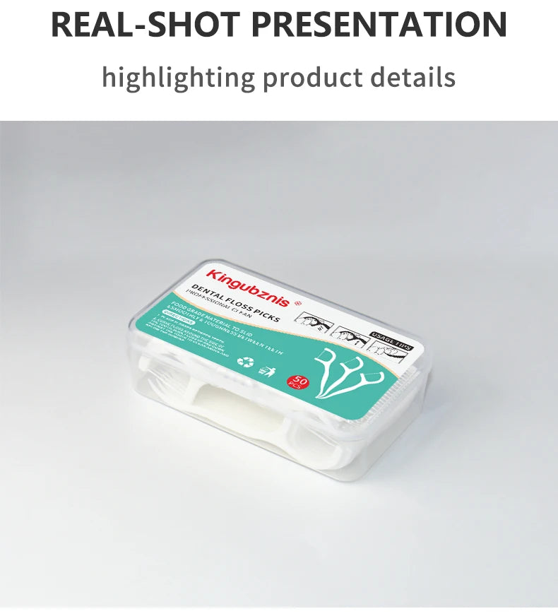 50/500pcs Dental Floss Minty Toothpicks