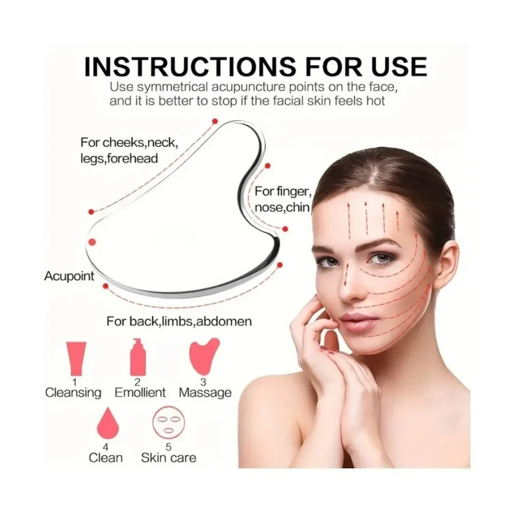 1/3PCS Ice Face Roller            Stainless Steel Gua Sha
